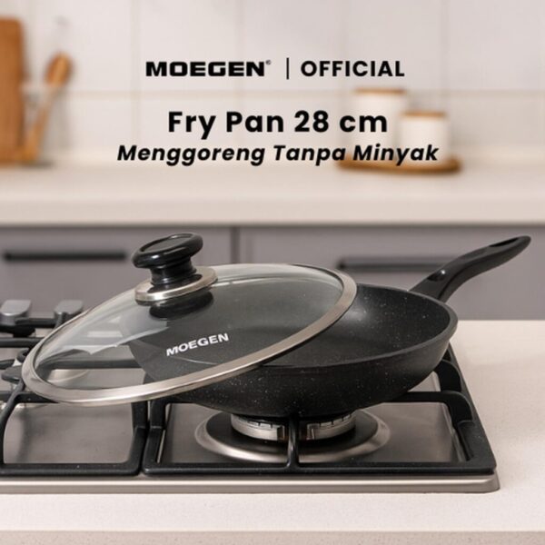 MOEGEN Fry Pan 28 cm Granite Series + Glass Cover