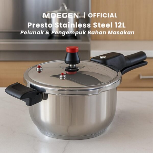 MOEGEN Presto Stainless Steel 12L Pressure Cooker (28 cm)