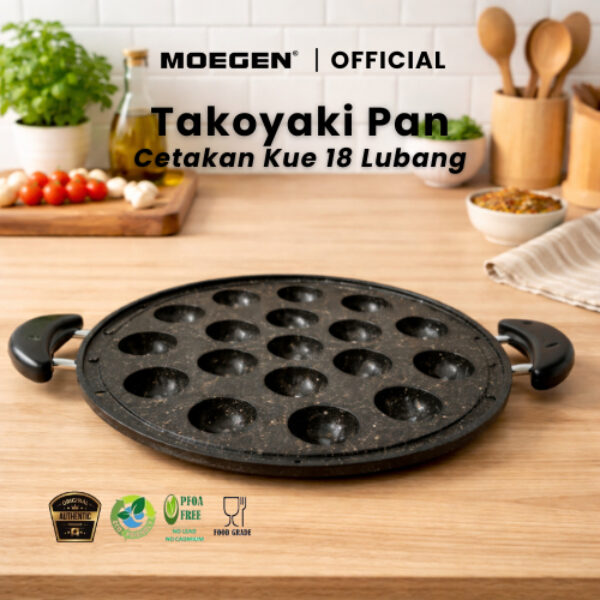 [BARU] MOEGEN 18 Holes Takoyaki Pan Granite Series