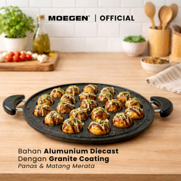 [BARU] MOEGEN 18 Holes Takoyaki Pan Granite Series